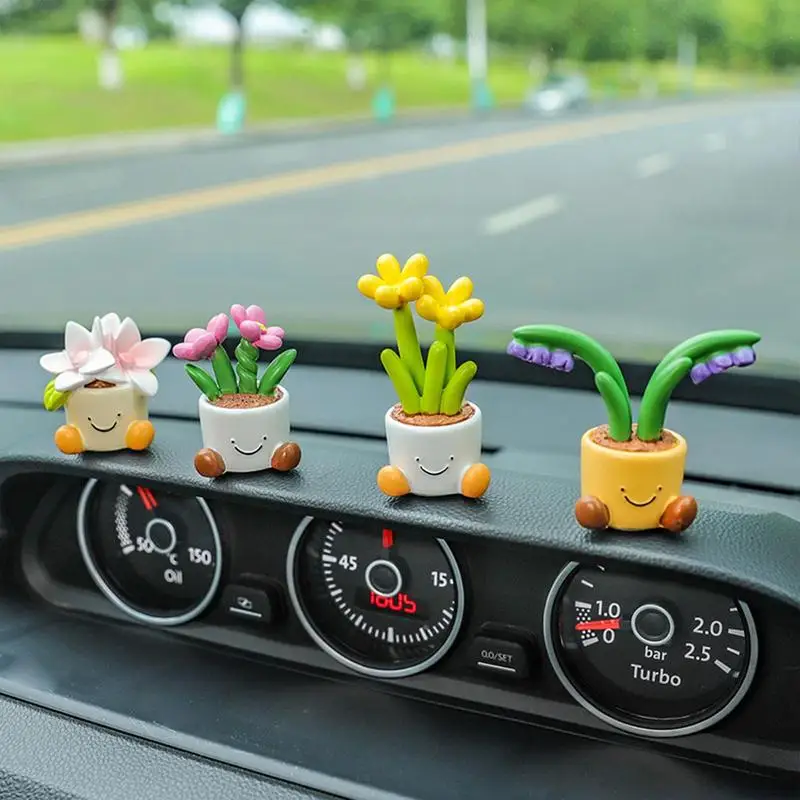 

1pcs Plant Car Decor Car Ornaments Accessories Cactus Flower Pot Succulent Plants Dashboard Desk Auto Interior Decorations