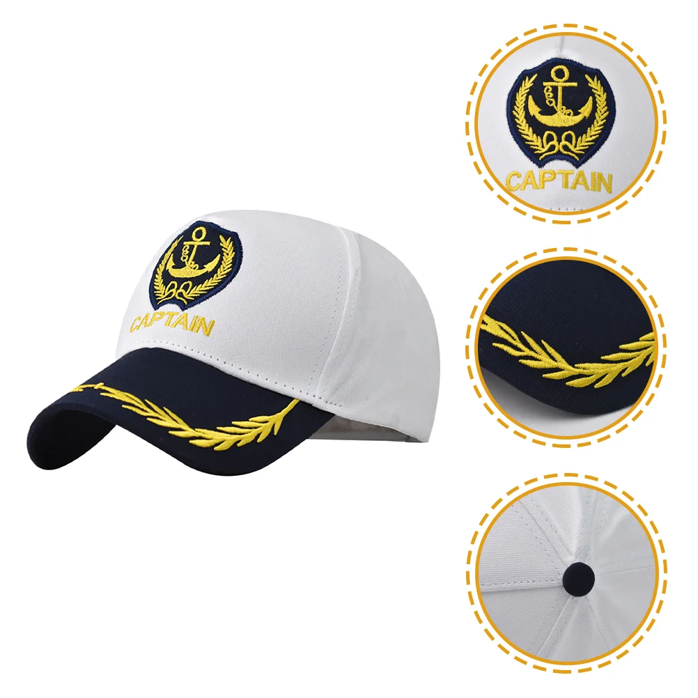 

Adult Yacht Boat Ship Sailor Captain Costume Baseball Hat Cap Cotton Hat Admiral Baseball Caps Captains Hat For Men Boating