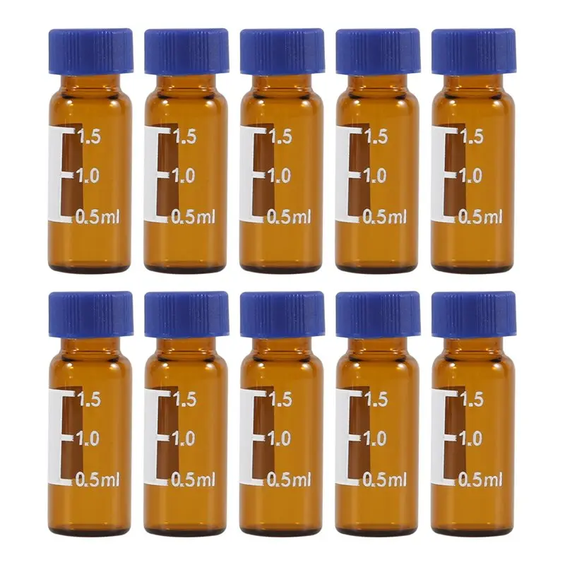 LC-2ML 자동 샘플러 바이알 100개 팩 - HPLC 바이알 9-425 바이알(파란색 스크류 캡 포함)