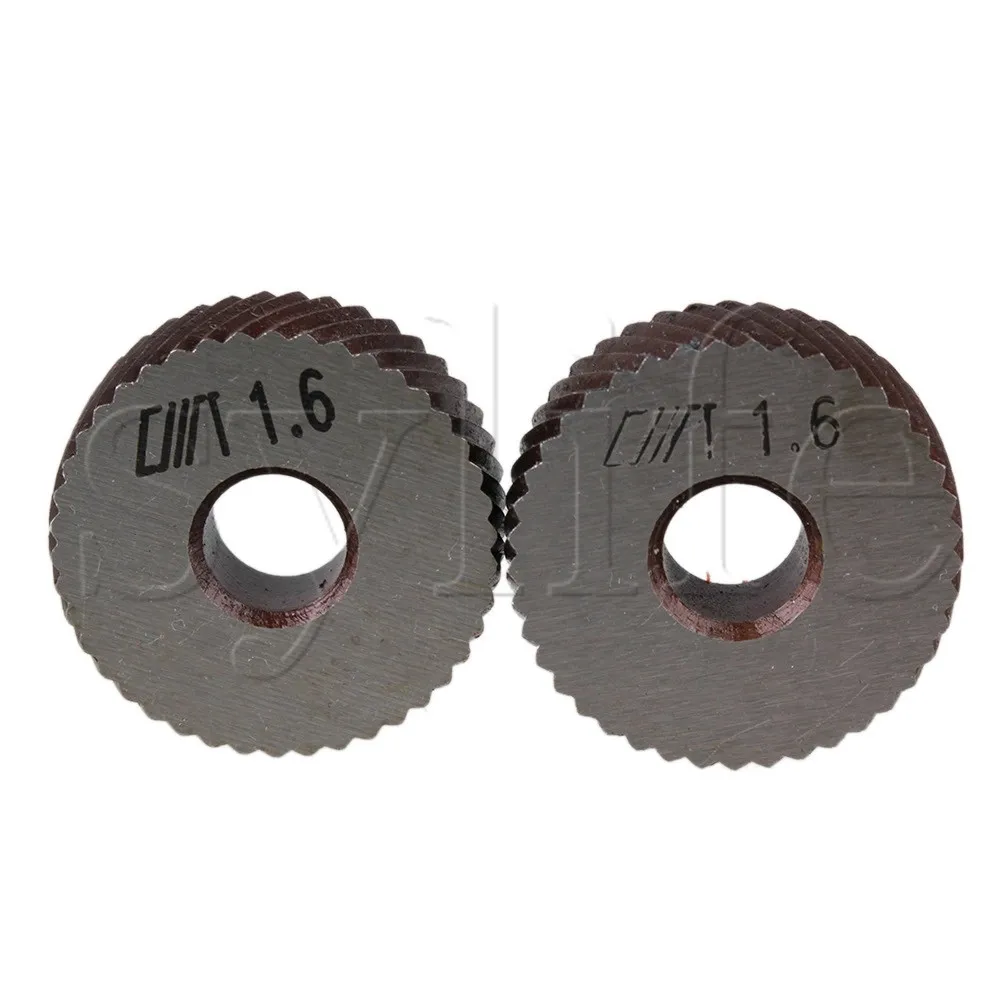 Silver Anti Slip 26 x 8mm Diagonal Coarse Knurl Wheel Knurling Roller Set of 2