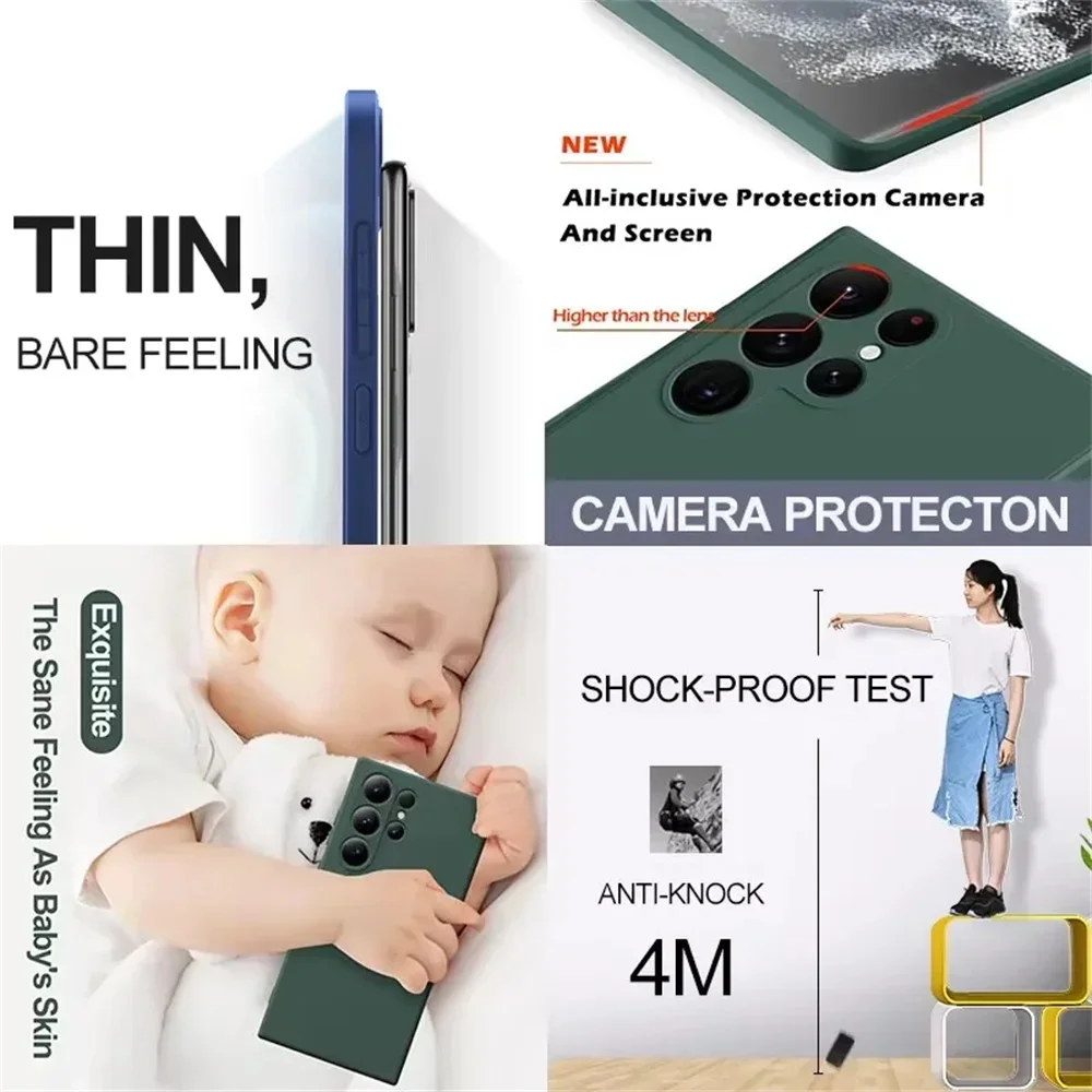 Premium Fall Prevention Silicone Phone Case with Liquid Straight Edge Design