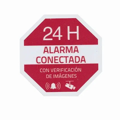 Pegatina plastico alarma interior-exterior Rojo
