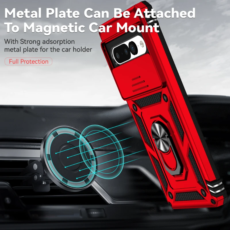 Premium Ring Stand Sliding Cover with Camera Protection