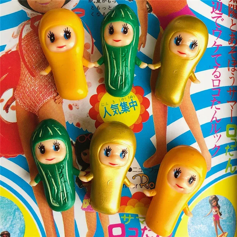 

Original Kewpie 3pcs Doll Figure Cucumber Model Ornaments Accessories Pendant Pretend Play Children Collection Present