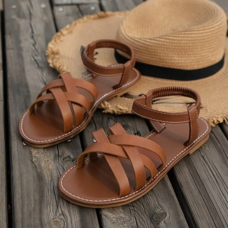 Minimalist Women's Summer Flat Sandals With Bowknot Round Toe_voghion.com