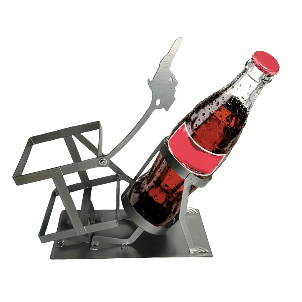 Metal Red Wine Rack Skull Wine Bottle Display Stand