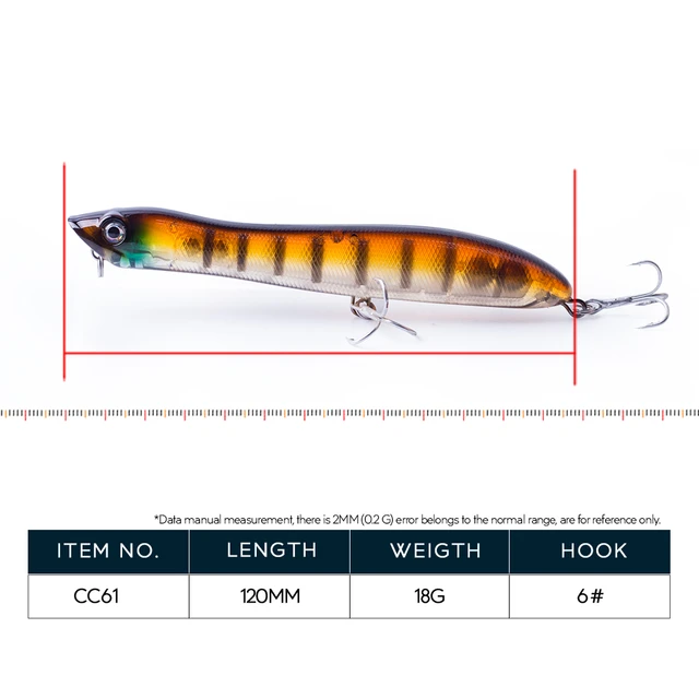 120mm/18g Topwater Pencil Popper Floating Fishing Lure Snakehead