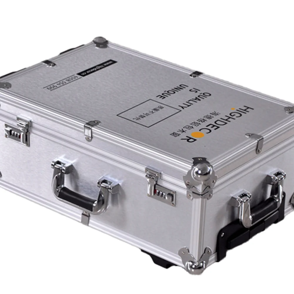 קייס עגלה אלומיניום איכותי עם לוגו מותאם אישית וגלגלים קשיחים לאחסון כלי מתכת