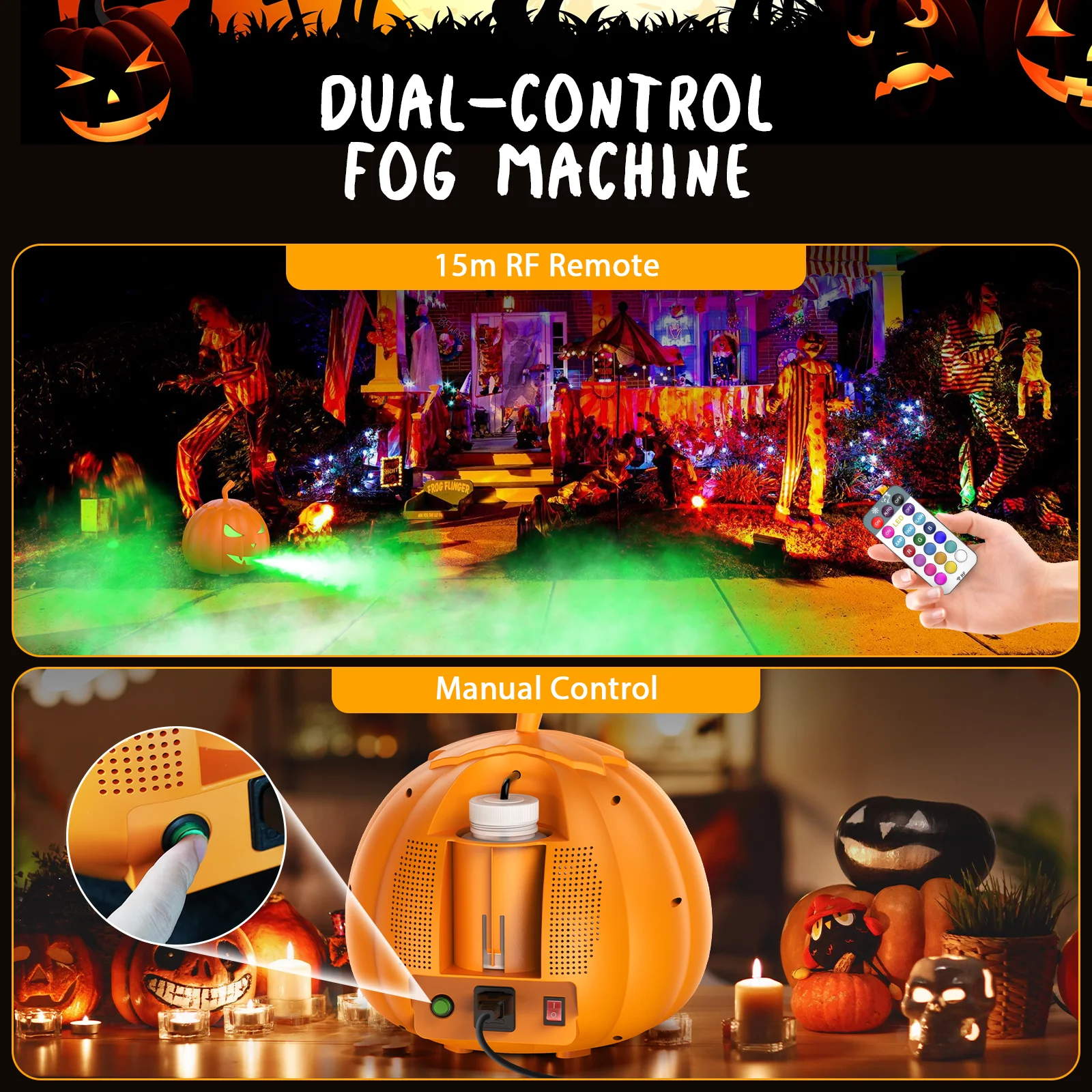 U’King RGB Pumpkin Fog Machine 4