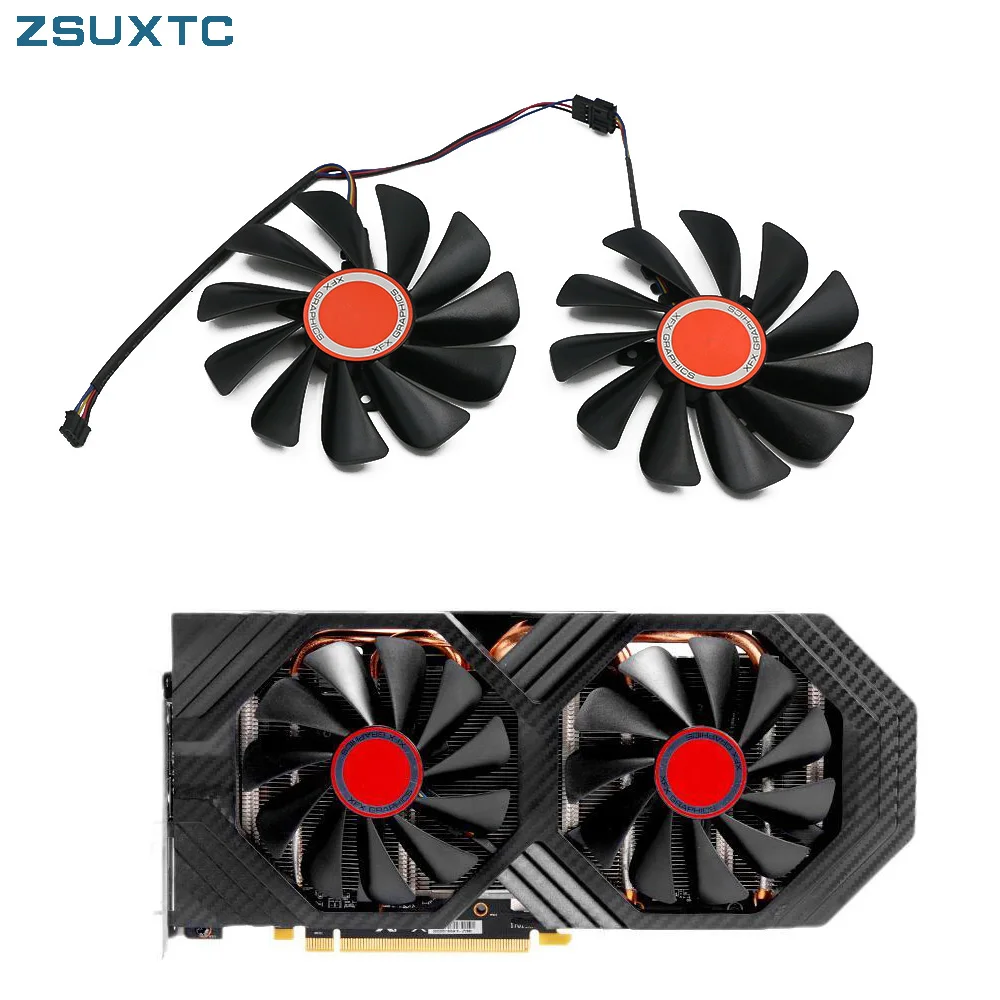 Conjunto Fdc10u12s9-c Cf1010u12s 95 mm Rx580 Rx590 Gme Gpu Video Card Cooler Ventilador para Xfx rx 590 580 Vga Video Card Cooling Peças