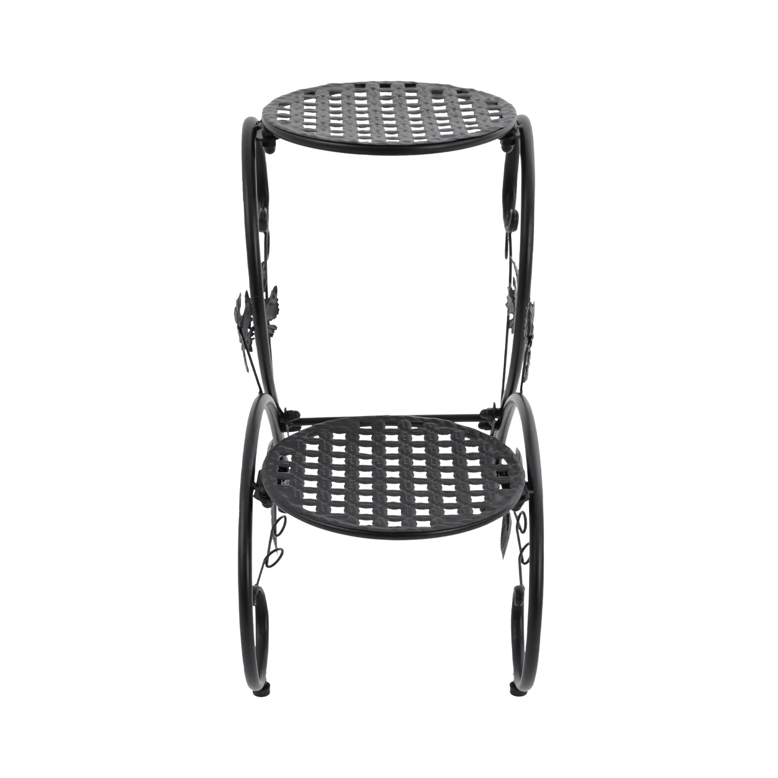 2er-Pack Metall-Blumenständer - Vintage Schwarz/Weiß Pflanzenregal für Balkon/Garten/Wohnzimmer – Detail 11