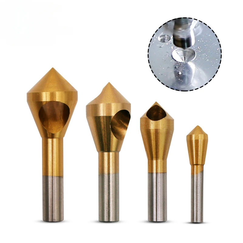 

4pcs/set Titanium Coated Countersink & Deburring Center Drill Bits Expanding Step Chamfering 2-5mm 5-10mm 10-15mm 15-20mm