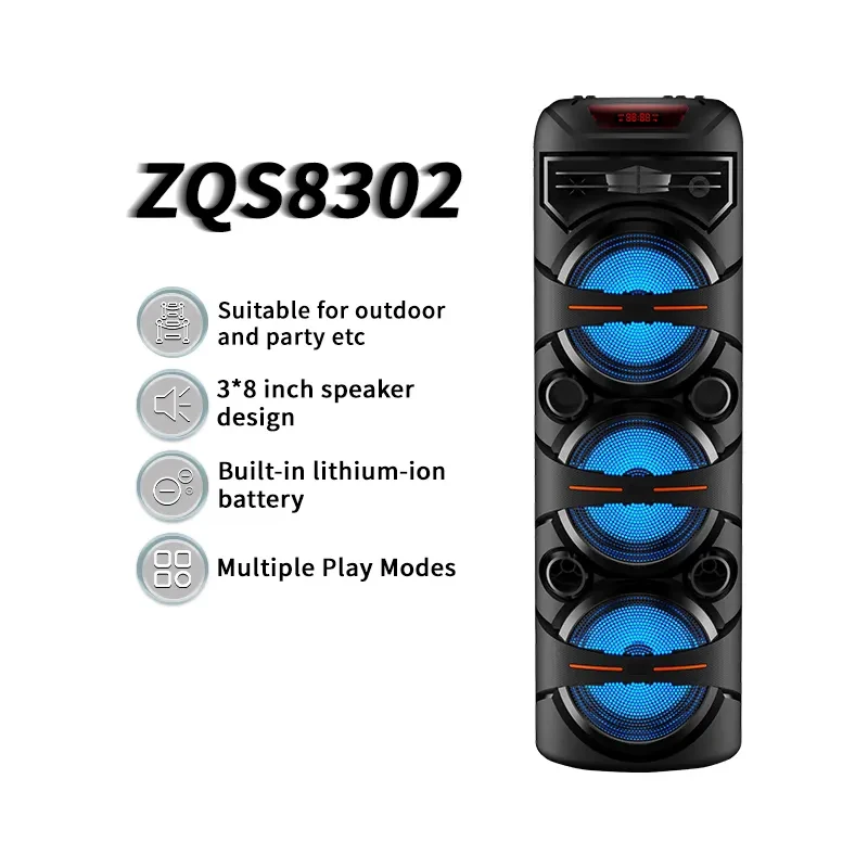 3000W Peak Power 12 Inch Bluetooth Speaker for Square Dancing Party