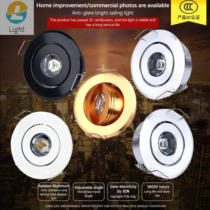 

Mini Led Down Light 3W 1W Dimmable Spot Light Recessed Lights Ceiling Light Halogen Bulbs