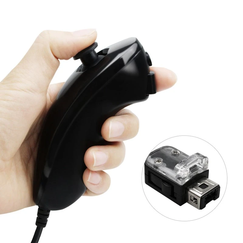 For Nintendo Wii Game Controller 5 colors Nunchuck Hand Curved Game Handle Controller Nunchuk For Wii Gamepad Accessories