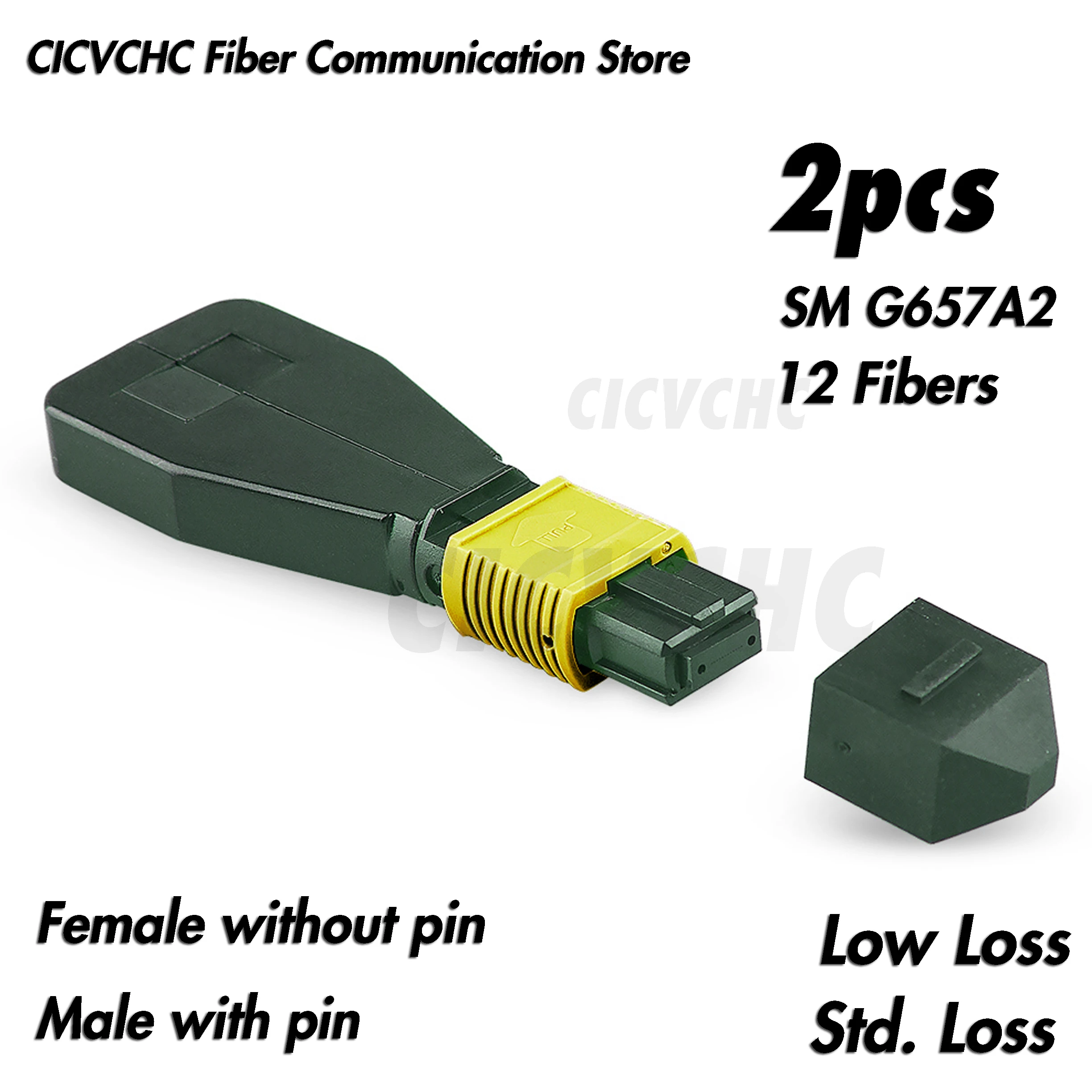 2pcs 12 Fibers MPO/APC Loopback Module Single mode OS2 with Elite or Standard Loss 2pcs 16 fibers mpo apc loopback module single mode os2 with elite or standard loss