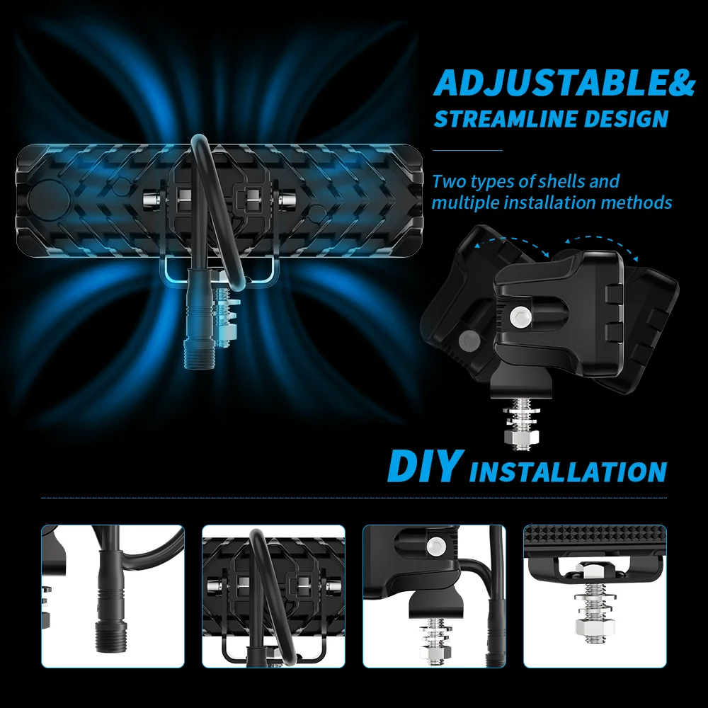 6Inch Work Fog Light Long Range Auxiliary Auto Fog Light Led Light Bar for Moto