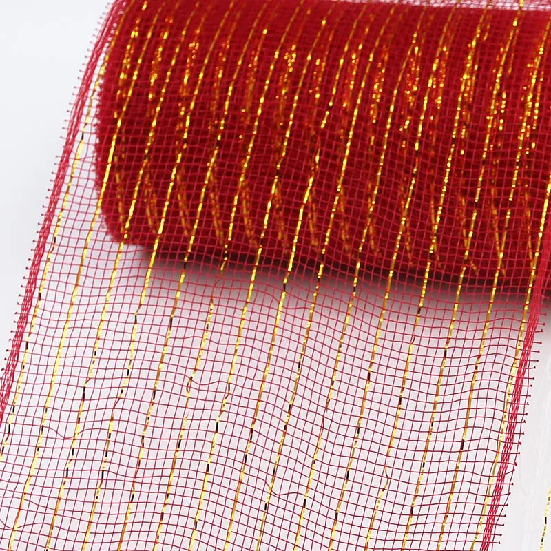 (10 Yards/roll)15cm Christmas Mesh Ribbon Decoration Christmas Tree Decorations DIY Big Bow Material Gift Flower