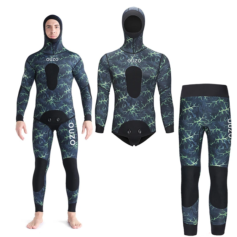 Neoprene Diving Suit Hoodie Spearfishing Wetsuit Women Camouflage