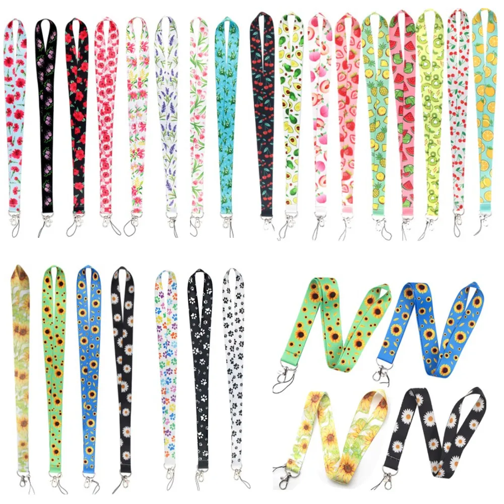 

Fruit Flowers Prints Neck Strap for ID Tag Badge Holder Keys Cellphone Case Lanyard Working Permit Pass Work Card Neck Straps
