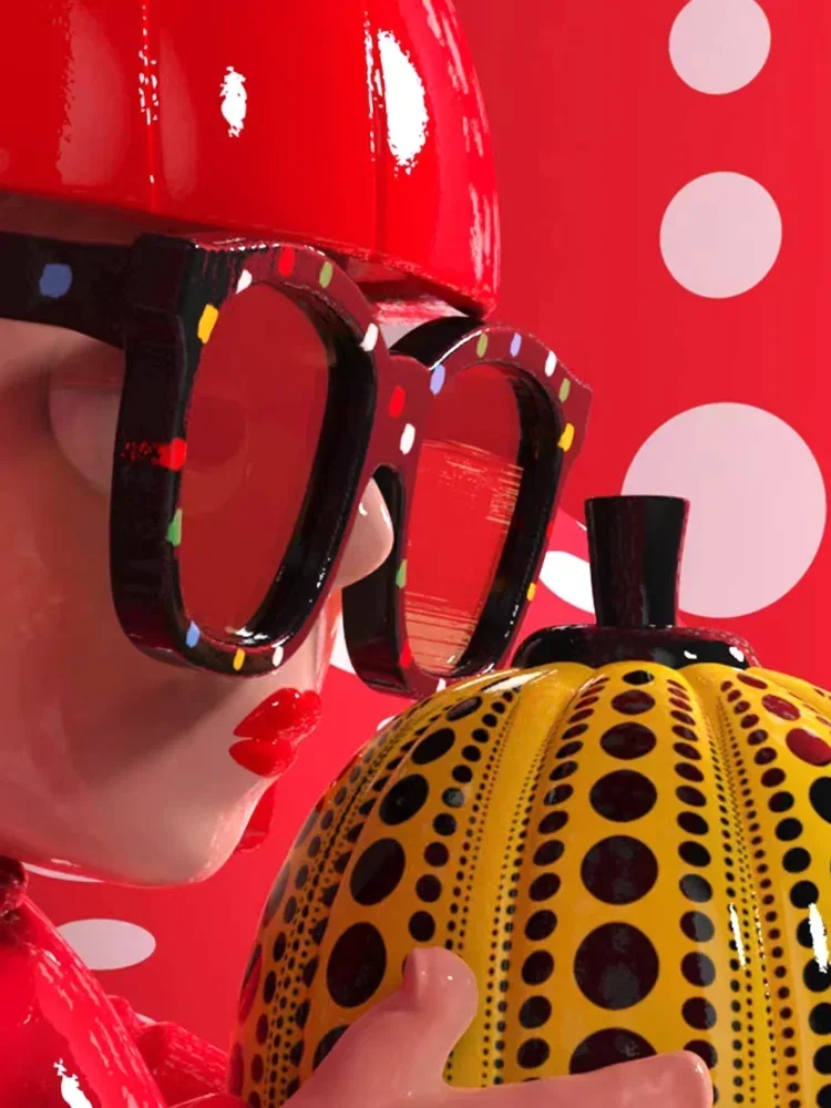 Trendy Toy Doll Yayoi Kusama Polka Dot Pumpkin, Trendy Art Decoration Desktop Doll Ornaments, Creative Birthday Gift 5