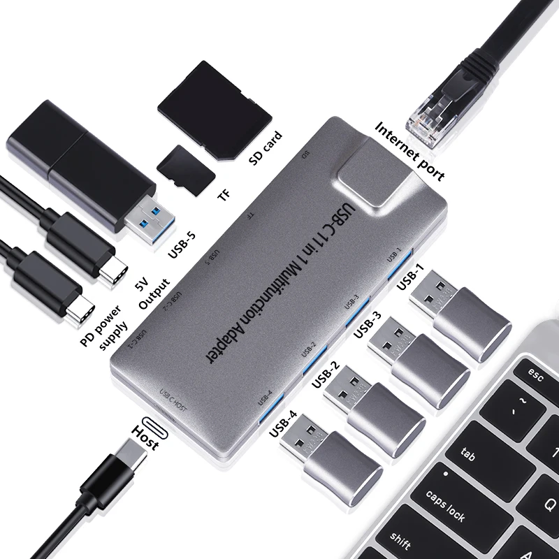 11 In 1 Porta Usb Hub Tipo C Splitter Per Macbook Pro 13 Air M1 M2 Adattatore Accessori Per Computer Portatili Ipad Mac Mini Dock Station