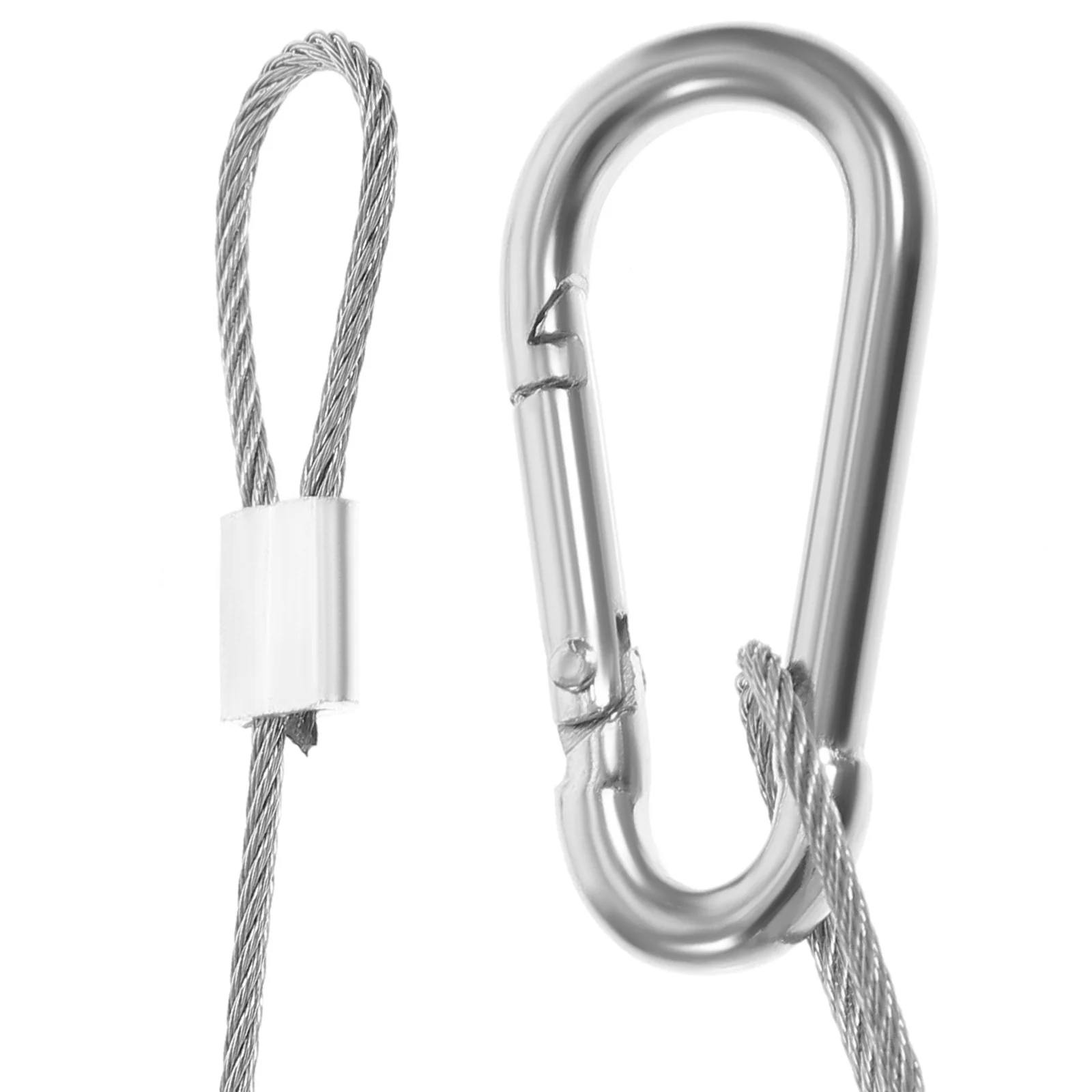 Wire Rope Lock Carabiner Stainless Steel Steel Safety Rope Heavy Duty Bike Lock Cable For Stage Light Stainless Steel Safety