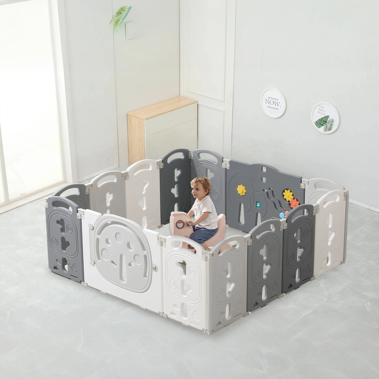 Kids and Toddlers' Playpen,Kids Activity Center Safety Play Yard for Indoor&Outdoor,Portable,Plastic 6