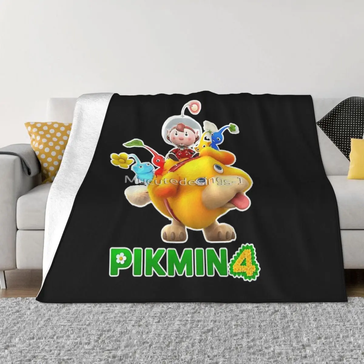 Pikmin Pikmin 4 Rescue Pup Oatchi Pikmin 2023 Balck Coperta Copriletto Sul Letto Morbide E Soffici Coperte Ins Wind