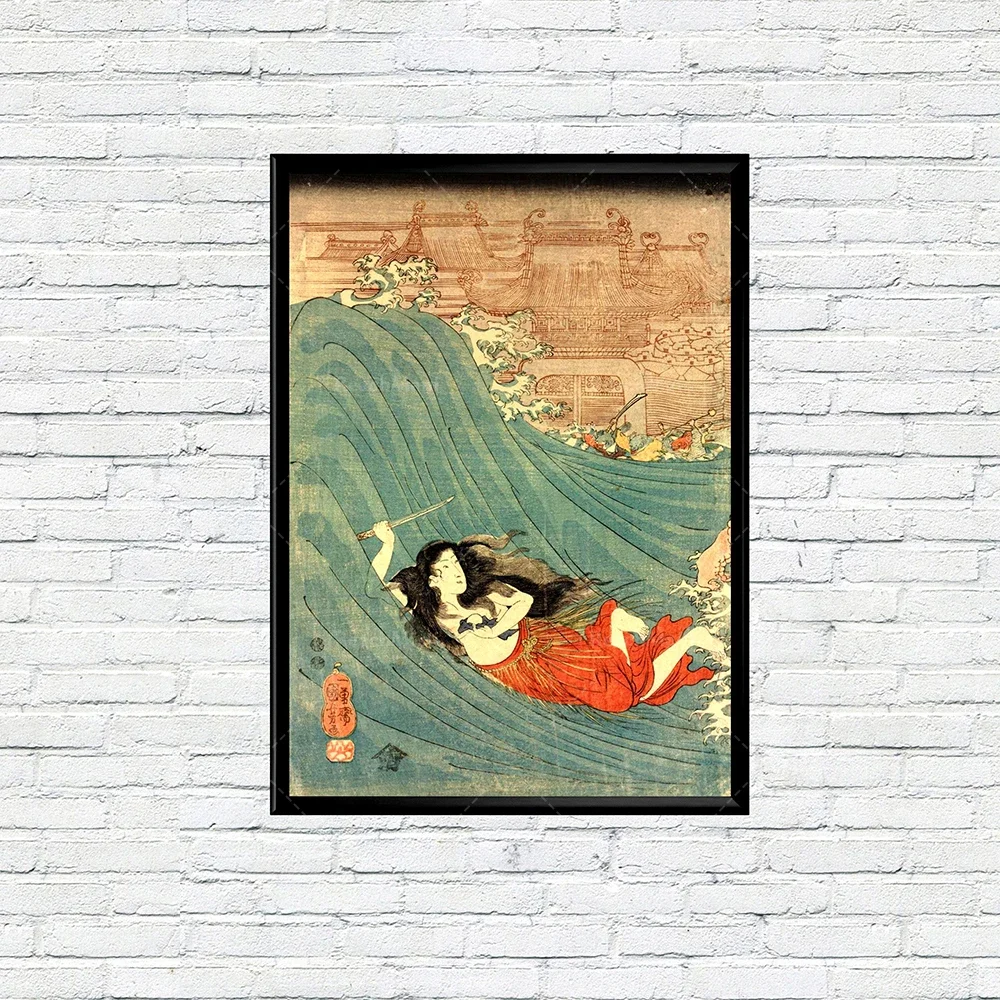 Japanese triptych Japanese horror prints Japanese war posters Old Japanese wall posters Japanese painting wall art