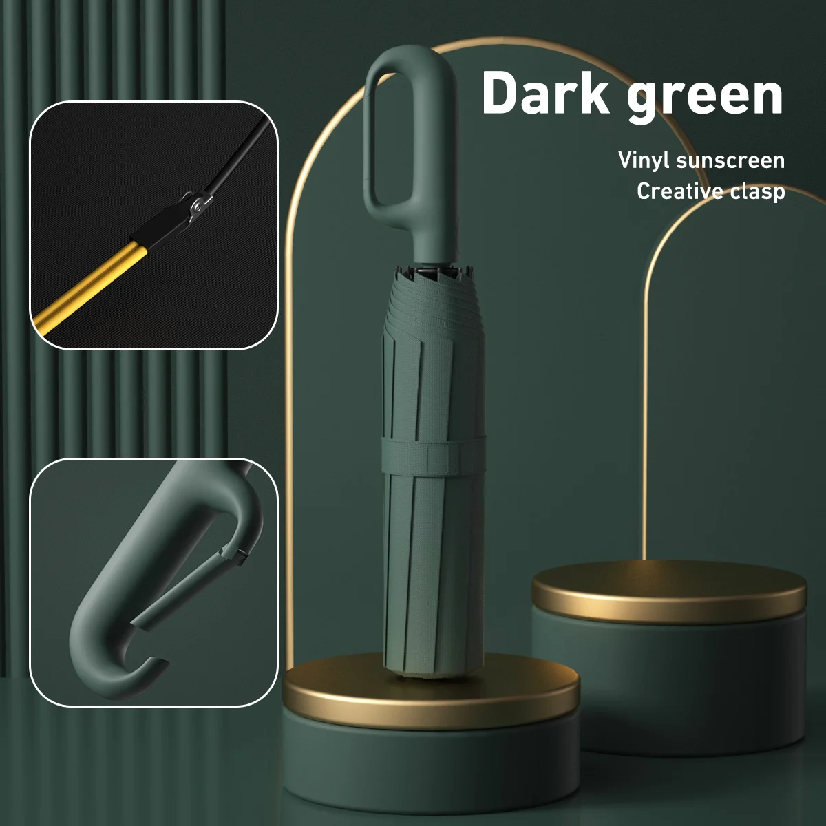 Ring Buckle Design 20 Rib Fully Automatic Folding Umbrella For Men Women Sunshade Double Umbrella