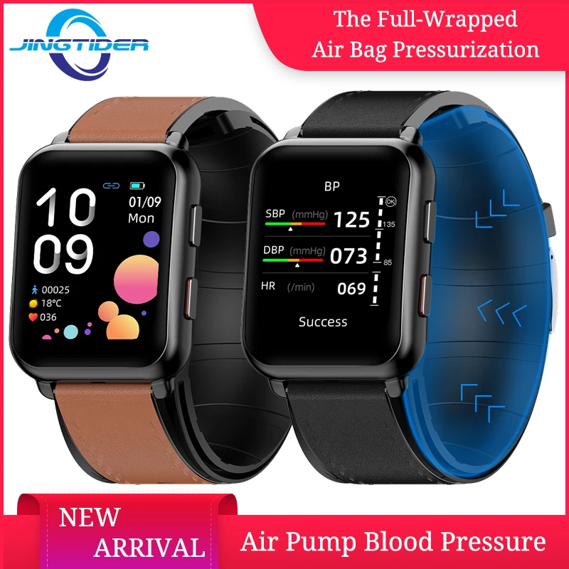 

JingTider Accurate Air Pump Airbag Pressurization Blood Pressure Smart Watch Heart Rate Blood Oxygen Body Temperautre Smartwatch