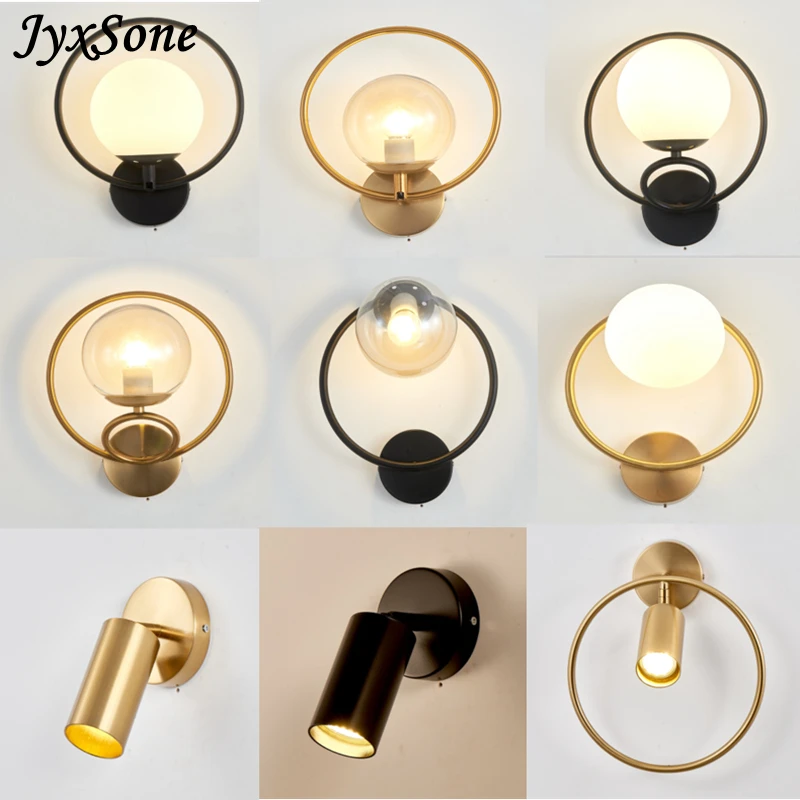 Nordic Creative Personality LED Wall Lamp Bedroom Modern Minimalist Bedside Wall Lamp Hotel Corridor Lamp Room Round Acrylic Led