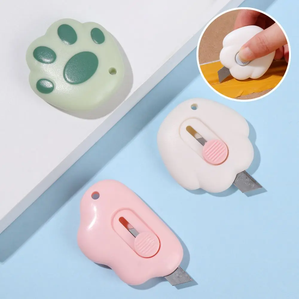 Mini utility knife cute box cutter retractable letter opener portable carton opener paper cutting tool school office supplies box cutter utility knife paper cutting knife cutting knife paper cutter art knife box opener