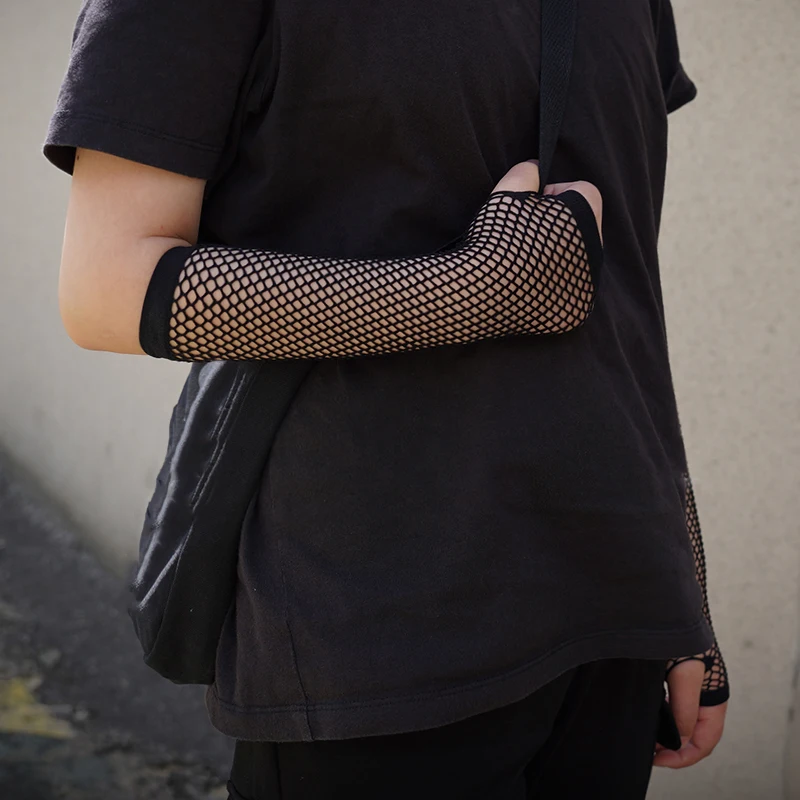Fishnet Fingerless Gloves for Women Party
