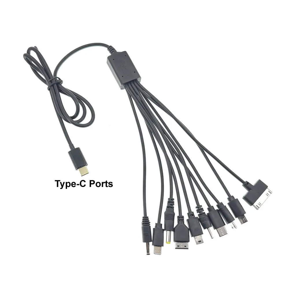 Universal 10-in-1 Multi-Device Charging Cable with Type-C Connection