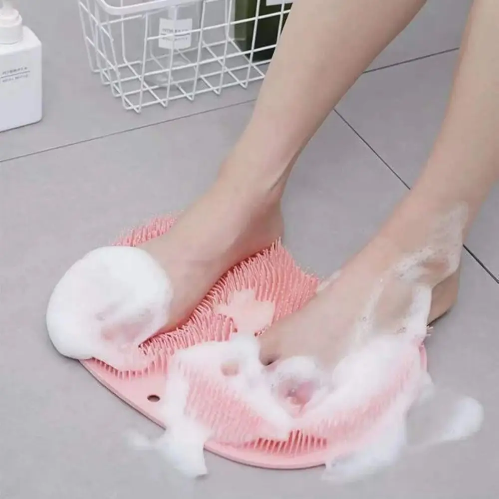 Exfoliating Shower Massage Scraper Bathroom Non-slip Bath Mat Back Massage Brush Silicone Foot Wash Body Cleaning Bathing Tool 3