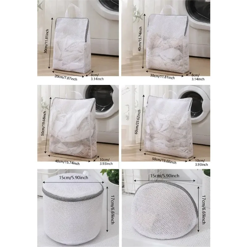 Mesh Washing Machine Laundry Bag Protection Net Foldable Thicken Clothes Socks Wash Pack Household Cleaning Tools Accessories 6