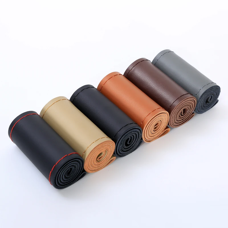Universal Leather Car Steering Wheel Cover For 38cm Cars