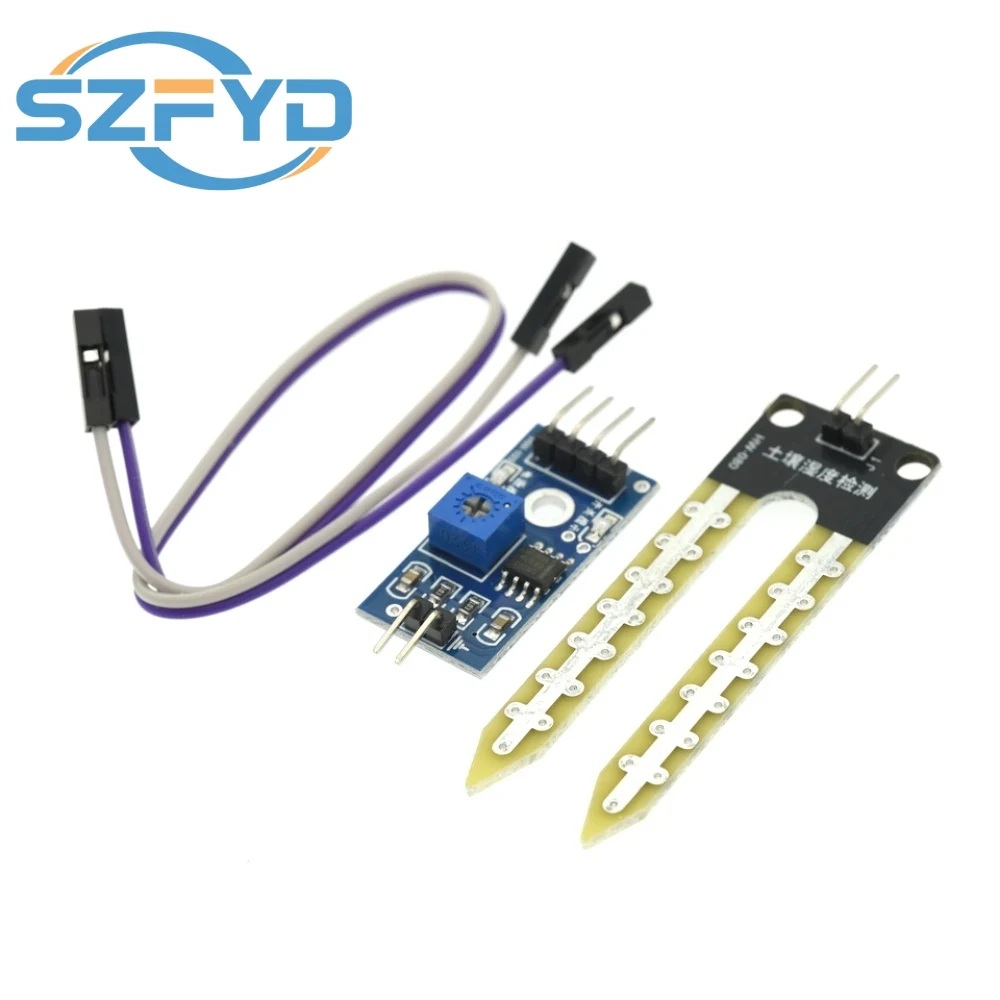 Modulo sensore di umidità del suolo Sensore di umidità di rilevamento igrometro per auto intelligente robot Arduino fai da te - immagine 2