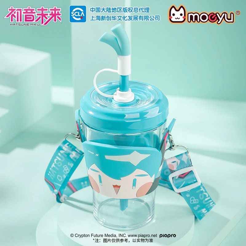 

Moeyu Hatsune Miku Straw Water Bottle Cup Portable Travel Bottles Cups Cartoon Creative Drinkware Vocaloid Cosplay for Kid Gift