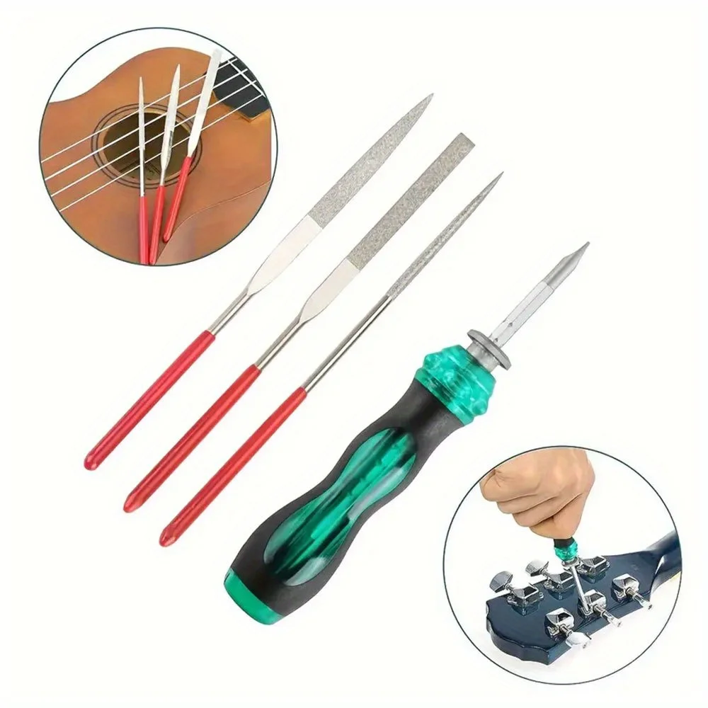 Guitar Maintenance Kit String Changing Tool Tuning Wrench Ruler Bag