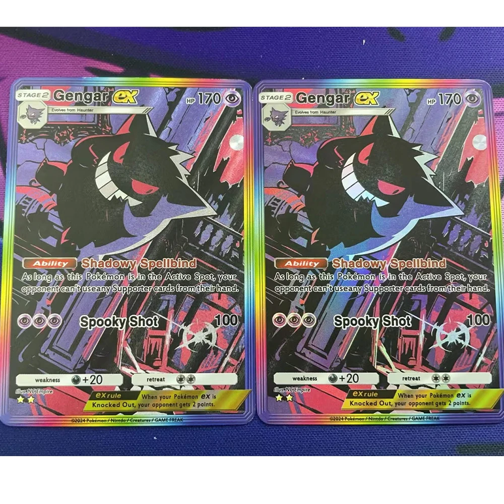 Gengar Ex Holographic Textured Anime Collectible Card