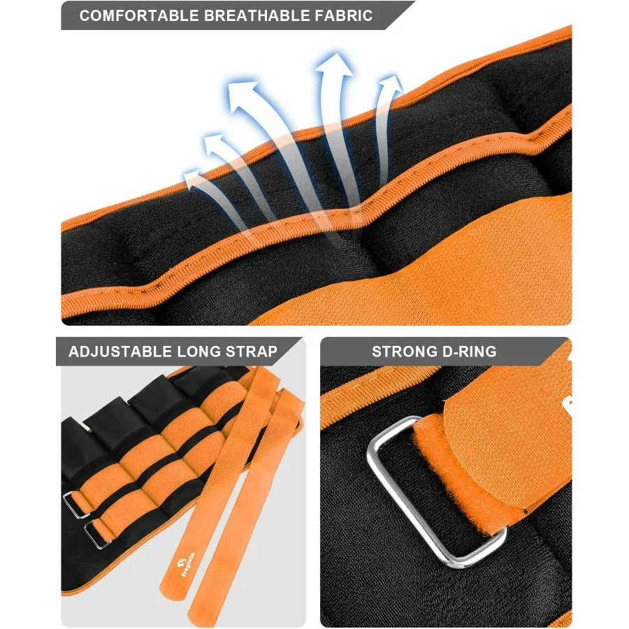 Adjustable Ankle Weights 10 lbs each( 20 lbs pair) with Removable Weight for Jogging, Gymnastics, Aerobics, Physical Therapy