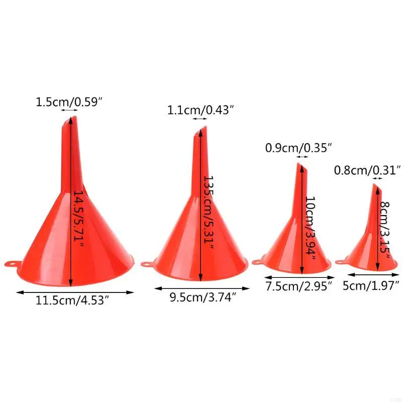 h7bd 4x 다기능 엔진 오일 충전 범용 깔때기 붓기 도구 자동차 수리
