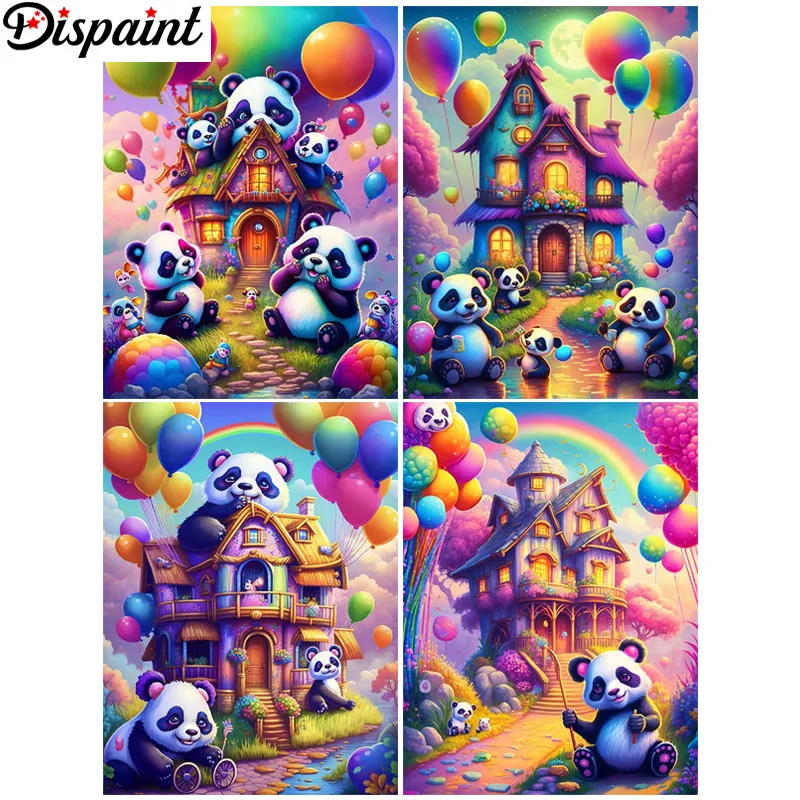 

Алмазная живопись Dispaint, картина квадратная/круглая, 5D «сделай сам», шар, панда, дом», вышивка стразами, искусственная вышивка крестиком, Декор