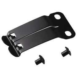 Enhanced Metal Belt Clip with Screws - Durable Black Sheath Clamp and Mounting Hardware (A)