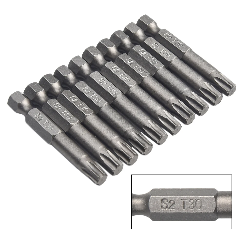 

Bits Screwdriver Bit 1/4 Hex Shank 10pcs 50mm Alloy Steel For Air Drills For Electric Tools Insert Bits Tool Brand New