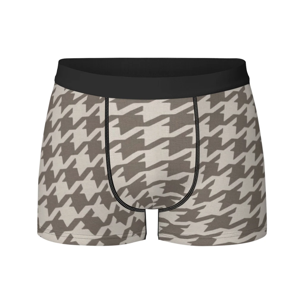 Ropa interior para hombre de seda de leche con diseño de pata de gallo, bóxer, calzoncillos para hombre, bragas para hombre, bóxers cortos
