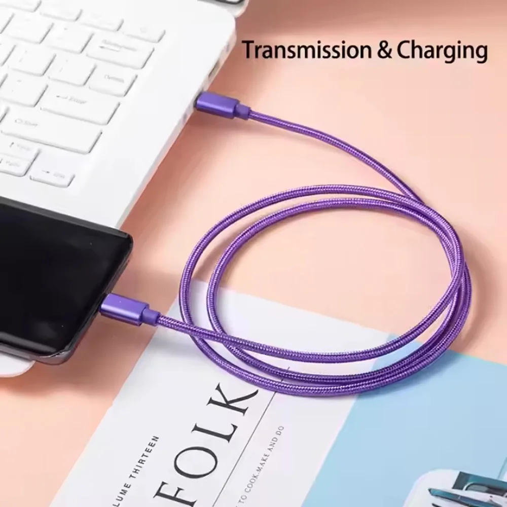 5A Nylon 1/2/3m 66w USB C to Type C Fast Charging Cable for Universal USB Charger Power Adapter Quick Charge PD Type C Cables